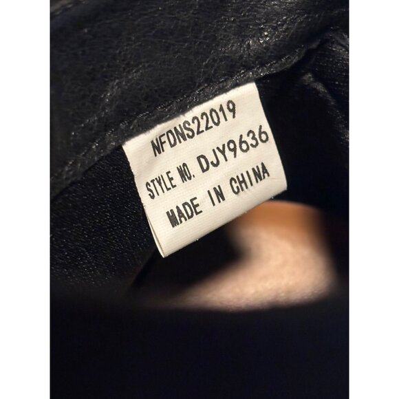 Jeossy Black Leather Wedge Ankle Boots With Buckle Side Zipper Sz 10M - Picture 10 of 14